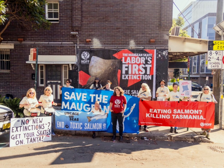 NOFF campaigning outside Minister Tanya Plibersek's office in Redfern. Photo: Byron Martin